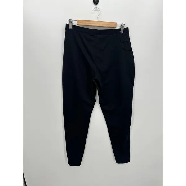 Lands End Womens‎ Black Fleece Leggings Size M Pull On Stretch Lightly Lined - Image 2