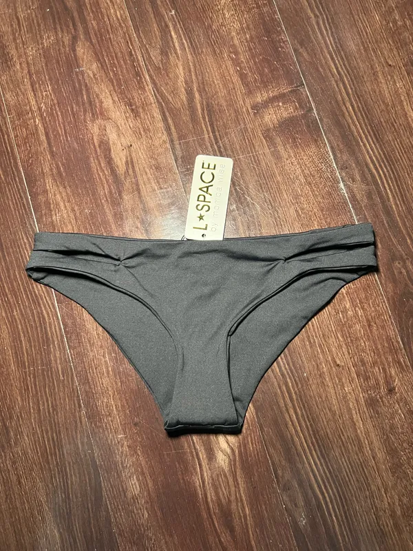 NWT L*Space Black Estella Bikini Bottom Size Small - Image 2
