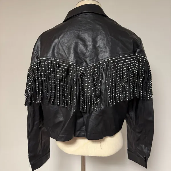 Beavely Fringe Jacket Black Size L - Image 3