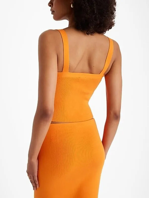 Express Ribbed Twist Front Cutout Sweater Tank - Image 7
