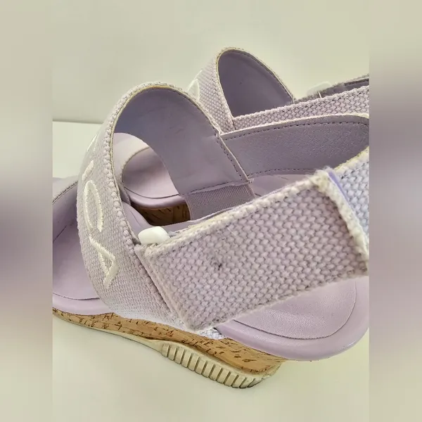 Nautica Lilac Lavender Cork Wedge Sandals - Size 8 - Sporty Logo Straps - Summer - Image 3