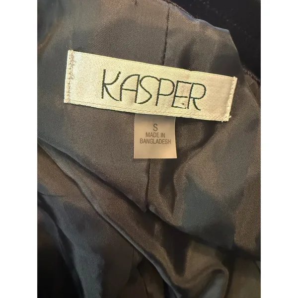 Kasper Black Velvet Open Blazer Draped Shawl Collar Jacket s office boho whimsi - Image 5