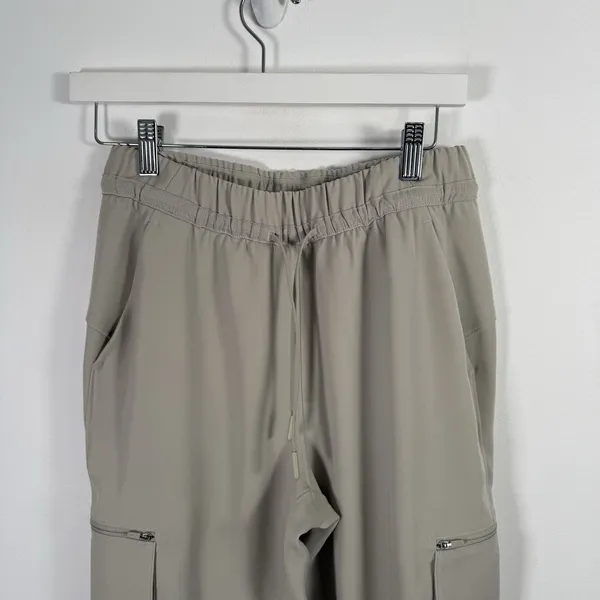 Lululemon Relaxed Mid Rise Cargo Pants Raw Linen Travel Gorpcore Utility Women 4 - Image 3