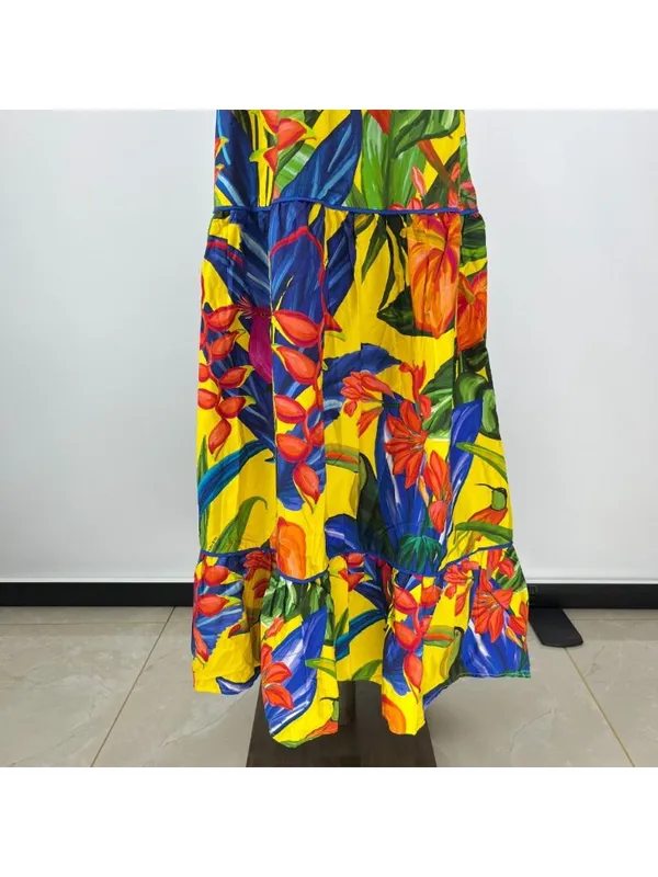 NWOT Farm Rio Cotton Bright Nature Maxi Sundress Multicolor Size XS - Image 4