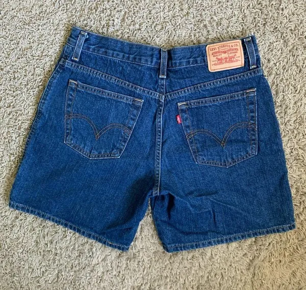 550 mom shorts relaxed fit size 12 blue denim - Image 3