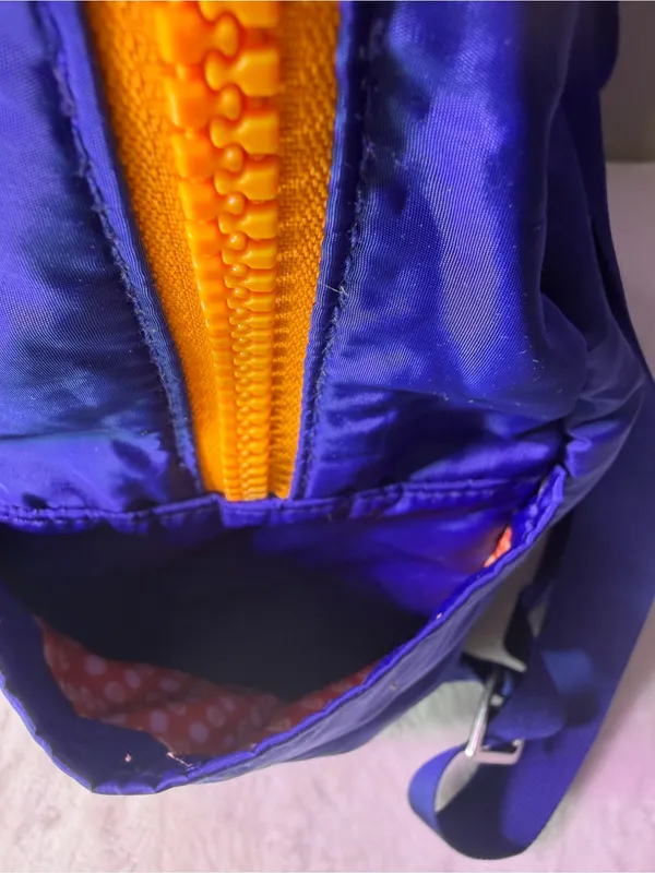 Baggallini Royal Blue Nylon Drawstring Backpack with Yellow Accent - Image 9