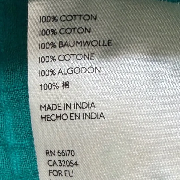 Pilcro by Anthropologie Teal Green Cotton Gauze Clip Dot Button Down Top XL - Image 7