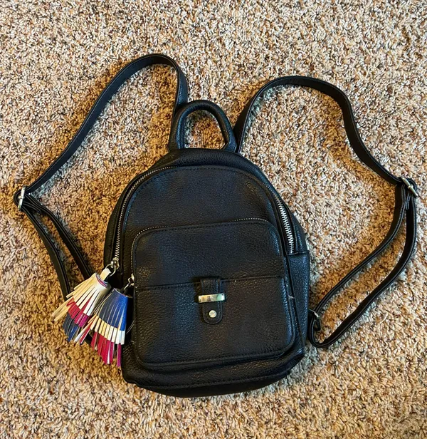 Mini Backpack Purse Black - Image 2