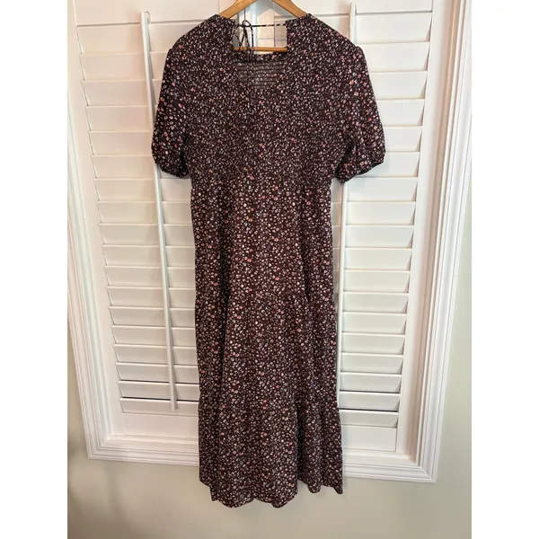 Petal +‎ Pup Purple Floral Midi Dress Size 10 - Image 2