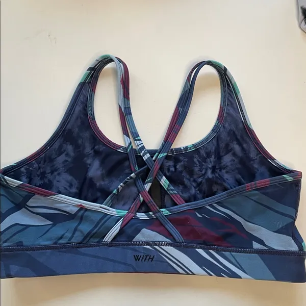 Peloton x WITH Sports Strappy Bra Abstract Design Large - Image 3