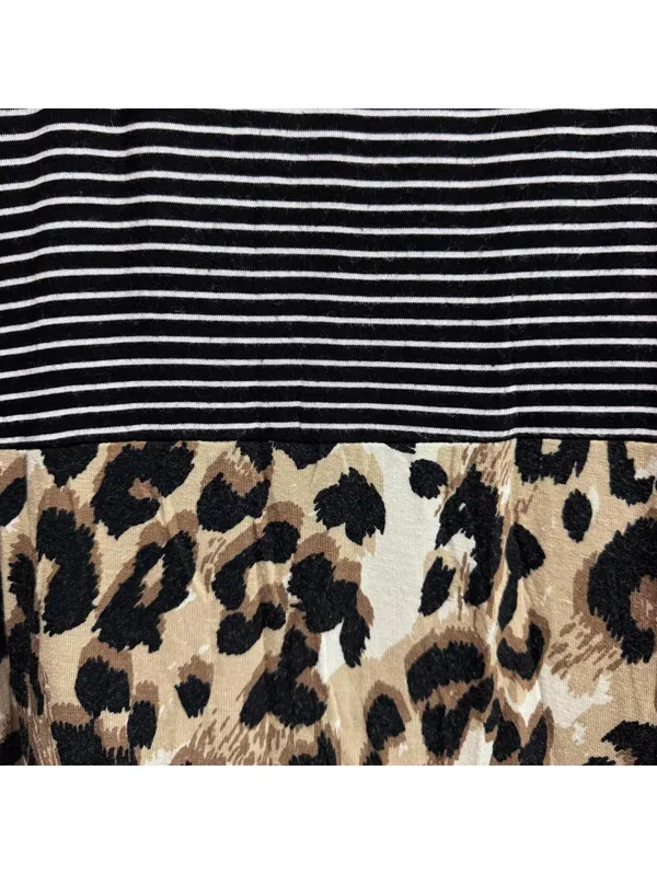 24/7 Maurices Leopard Print Striped Color Block High Low Tee Plus Size 3X - Image 4