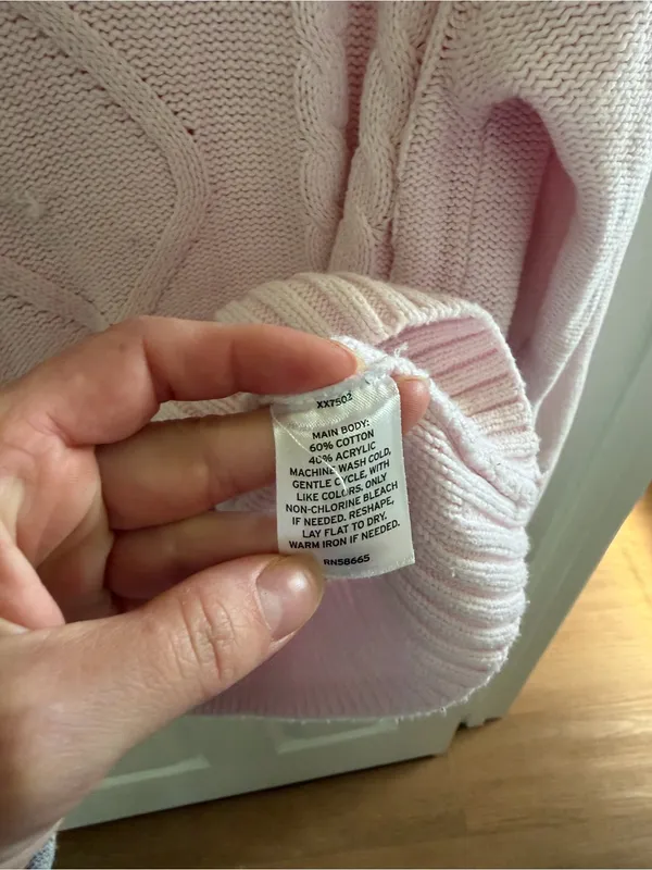 Abound Light Pink Distressed Crewneck Sweater Size Extra Small - Image 5