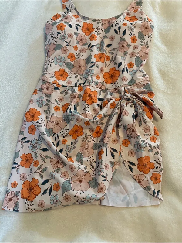 Floral Pink and Orange One-Piece swimsuit NWOT - Image 3