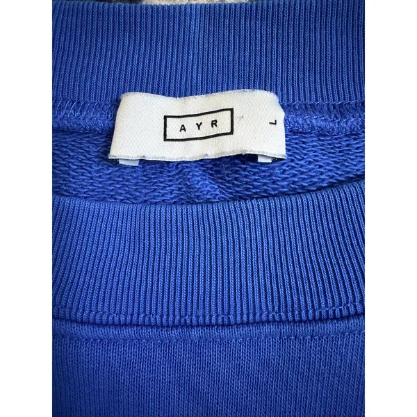 AYR sweatshirt crew pullover cobalt blue size large - Image 3