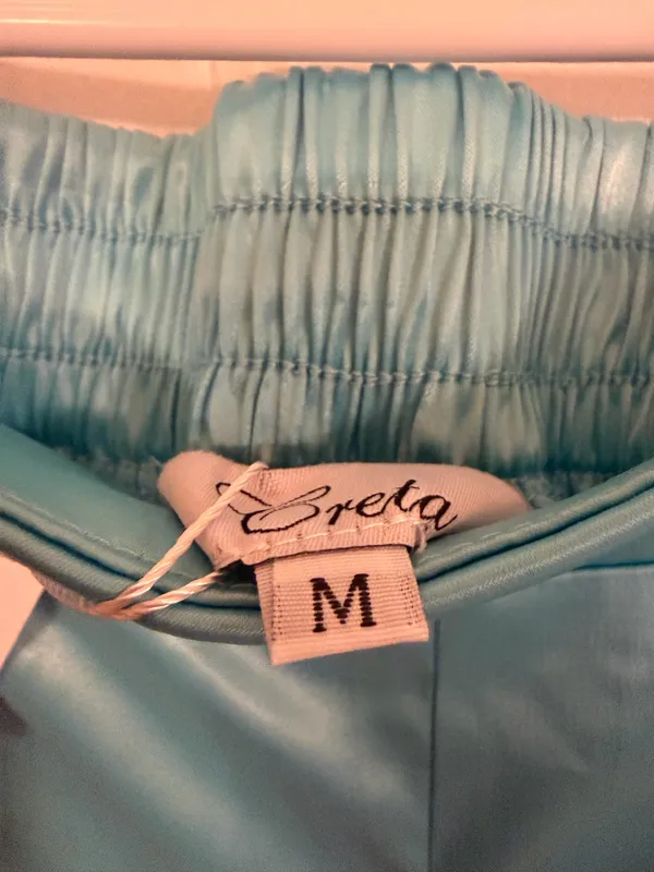 Light turquoise blue wide leg palazzo pants - Image 4