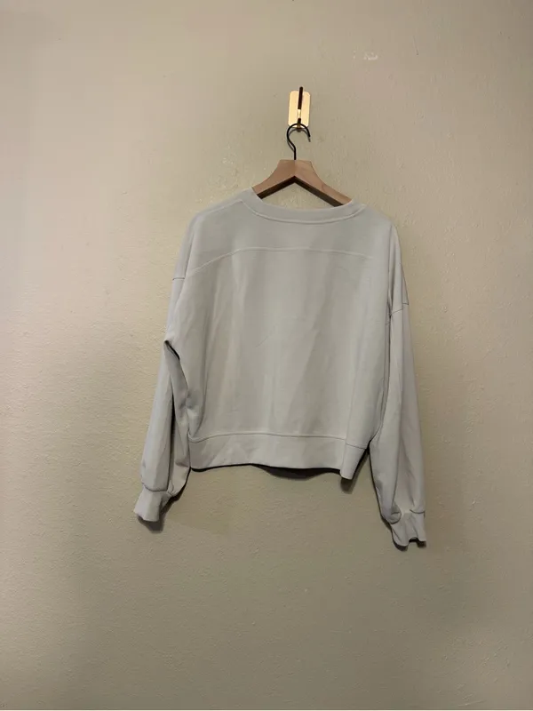Lululemon Softstreme Perfectly Oversized Cropped Crew Bone Size 12 - Image 6