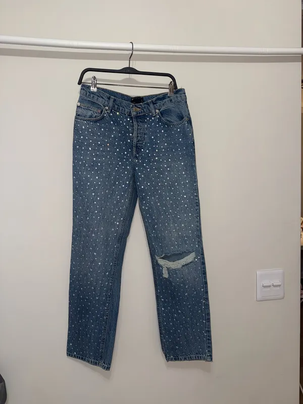 Diamanté jeans ASOS Design Blue Size 28 - Image 4