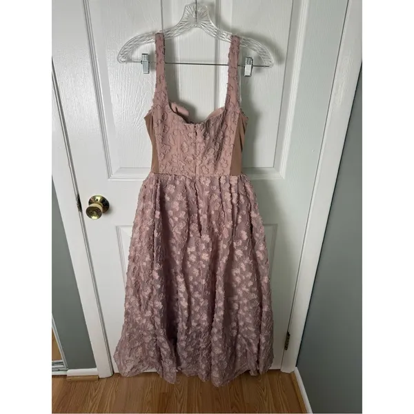 House of CB Lovely French Rose Jacquard Sweetheart Neckline Midi Dress S - Image 6