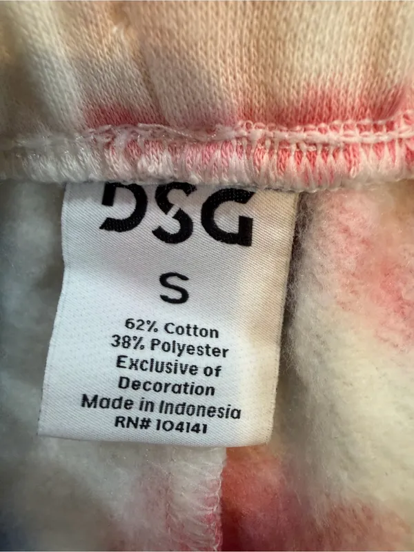 DSG Women's Tie-Dye Lounge Shorts - Blue, Pink, Yellow, Gray on White - Image 3