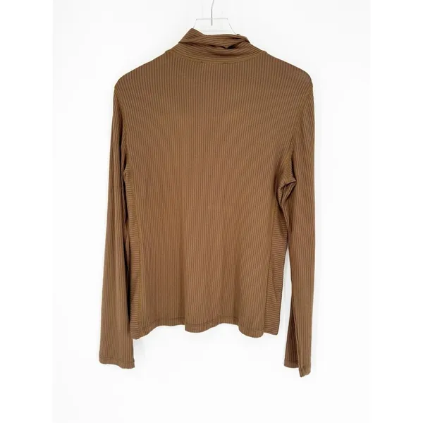 Madewell‎ Ribbed Long Sleeve Turtleneck Women's XL Brown Academia - Image 2