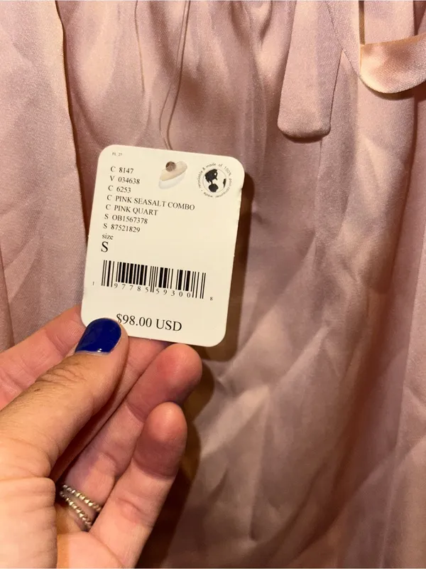 NWT Free People On The Rise Mini Slip Dress- Pink Seasalt Combo $98 MSRP - Image 5