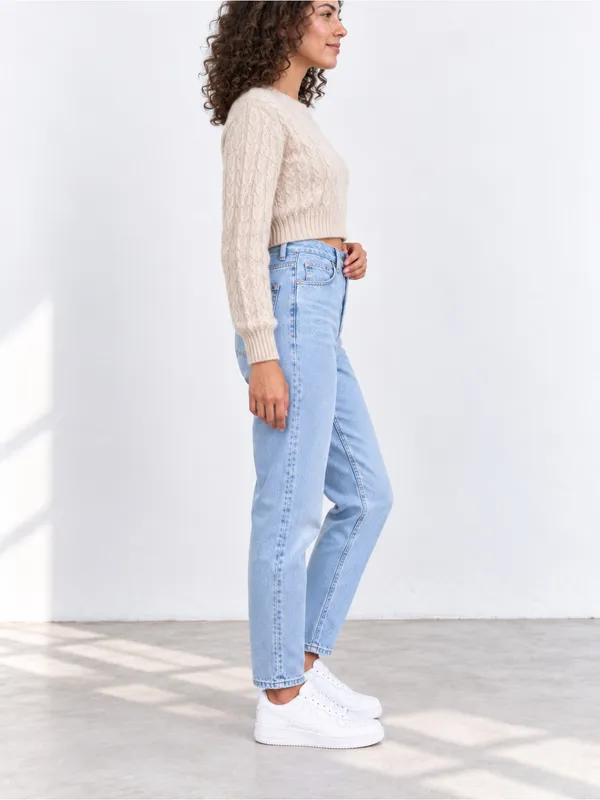 Vintage Lee Women’s High-Rise Mom Jeans Light Wash Tapered Leg 27x32 - Image 7