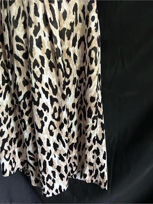 White House Black Market Women’s Leopard Print Sleeveless A-Line Dress SZ 8 - Image 4