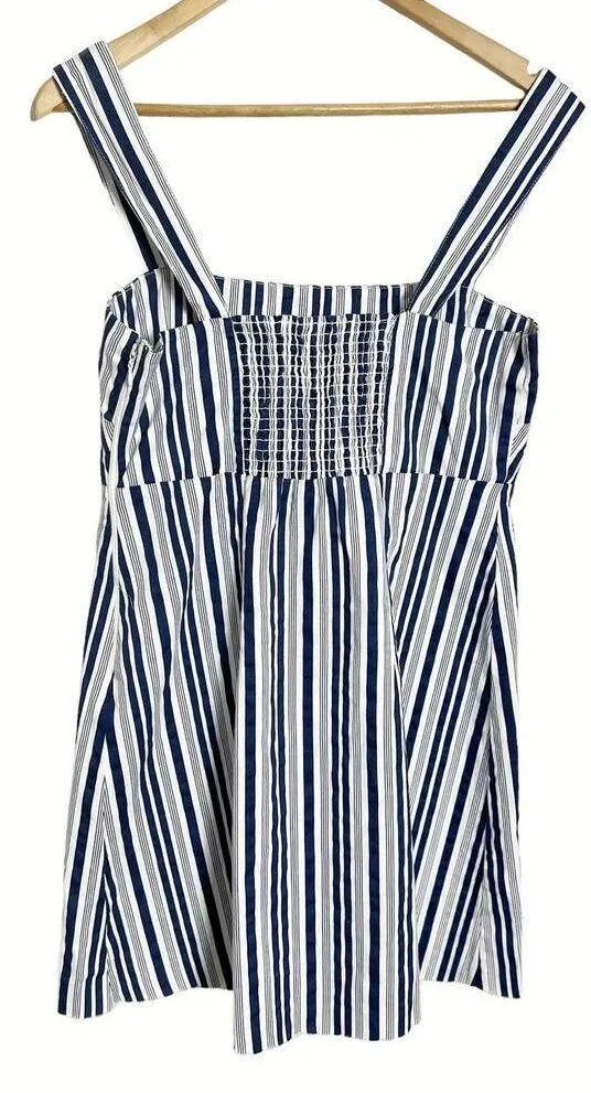 Show Me Your Mumu Blue White Striped Aria Sleeveless Square Neck Mini Dress M - Image 11