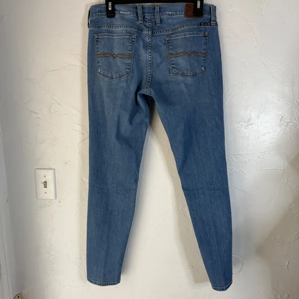 Lucky Brand Y2k Size 8‎ 29 Inseam Distressed Blue Denim Skinny Jeans Mid Rise - Image 5