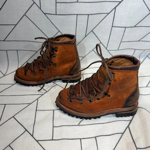 Freebird Hiker Boots‎ Size 7 Tan Distressed Leather Lace Up Lug Sole L98985 - Image 4
