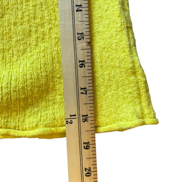 FREE PEOPLE BEACH Bright Yellow Oversized Cover Up Sweater Size Medium - Image 13