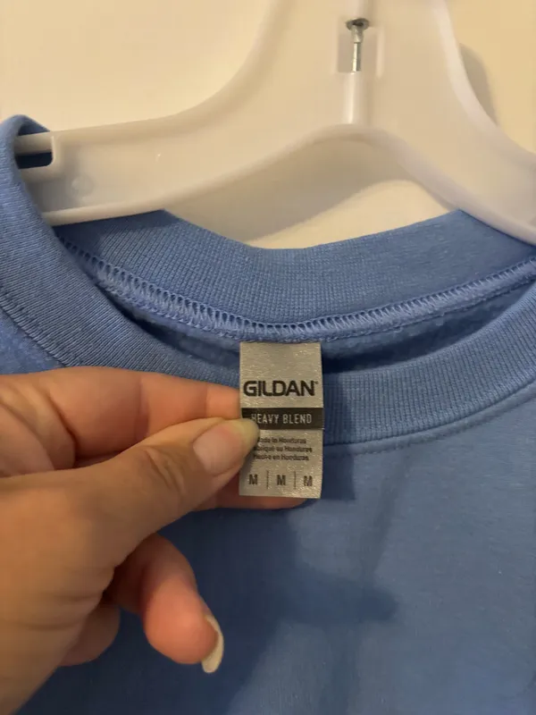 Gildan Sky Blue Crewneck Sweatshirt, Sz M - Image 3