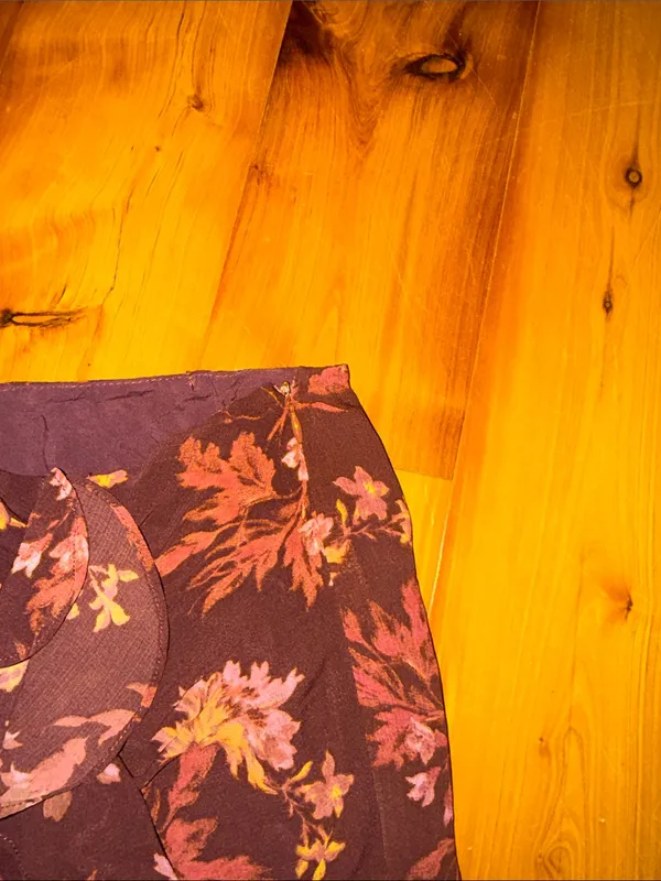 Free People Maroon Floral Maxi Skirt - Image 8
