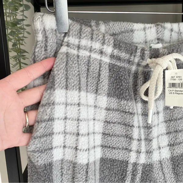 NWT Aerie Fleece Plaid Jogger Sweatpants - Image 2