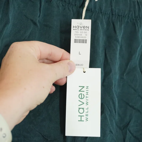 Haven Well Within Size Large NEW Forest Green Wide Leg Lounge Pants Soft Flowy - Image 7