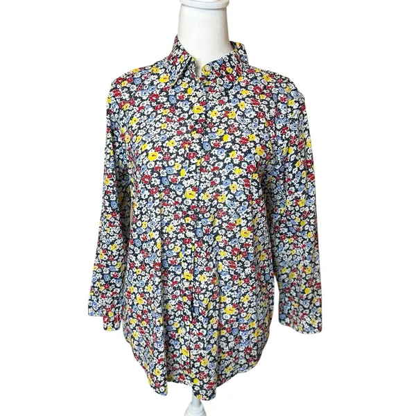 Lauren Ralph Lauren‎ Ditzy Micro Colorful Floral Button Down Shirt Large Office - Image 2