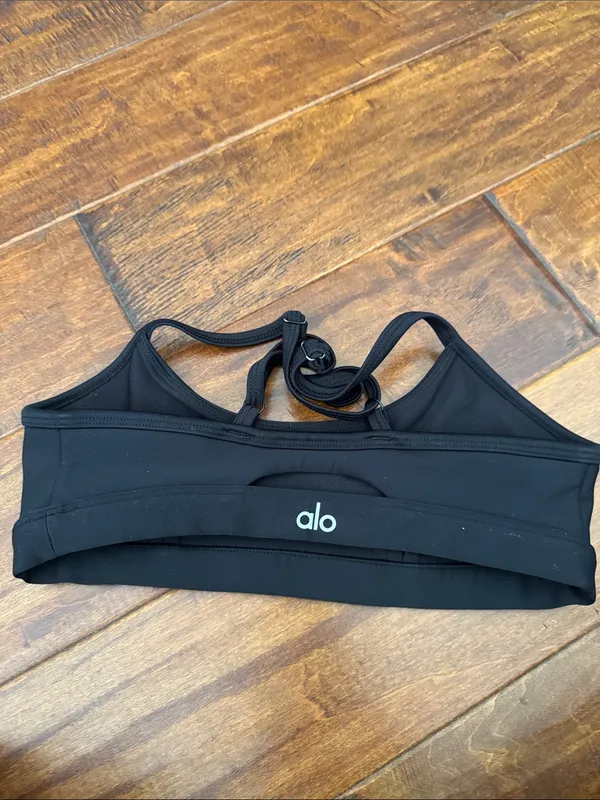 ALO Yoga Black Sports Bra - Image 2