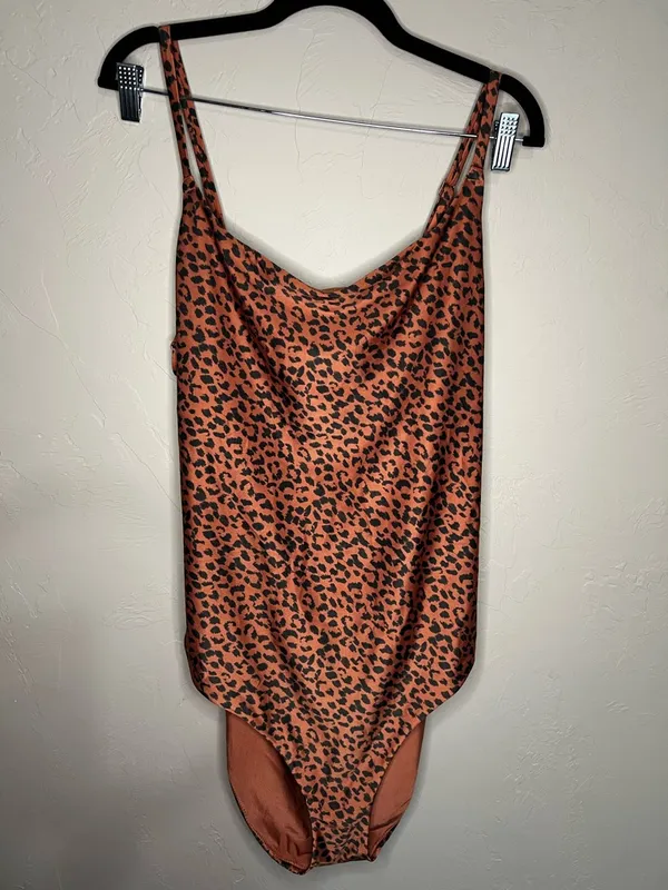 Aerie Cheetah Print One Piece Tie Back Canyon Creek Full‎ Coverage Swimsuit - Image 3