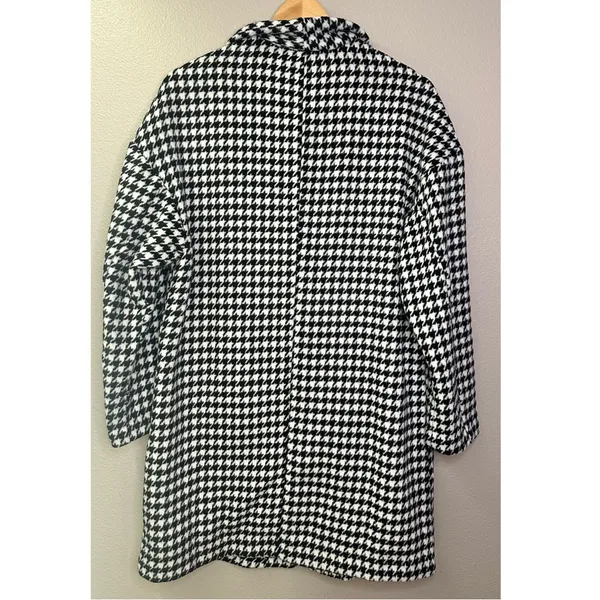 Old Navy Black and White Houndstooth Coat Cardigan Coatigan - Image 7