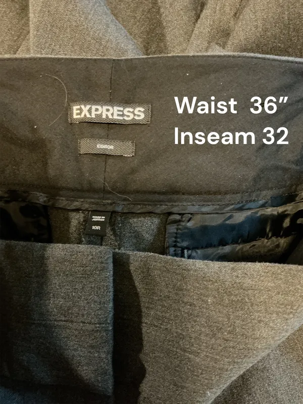Express The Editor Trouser Pants Charcoal Gray Wide Leg Size 10 Regular Workwear - Image 3