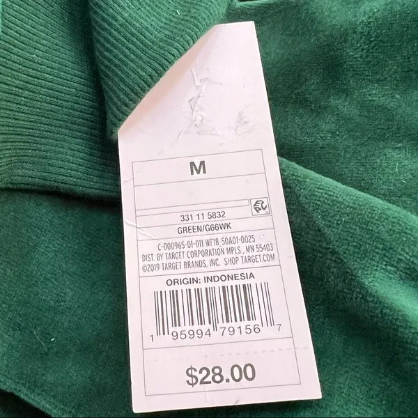 Wild Fable Green‎ Velour 1/2 Zip Sweatshirt Size Medium M - Image 4