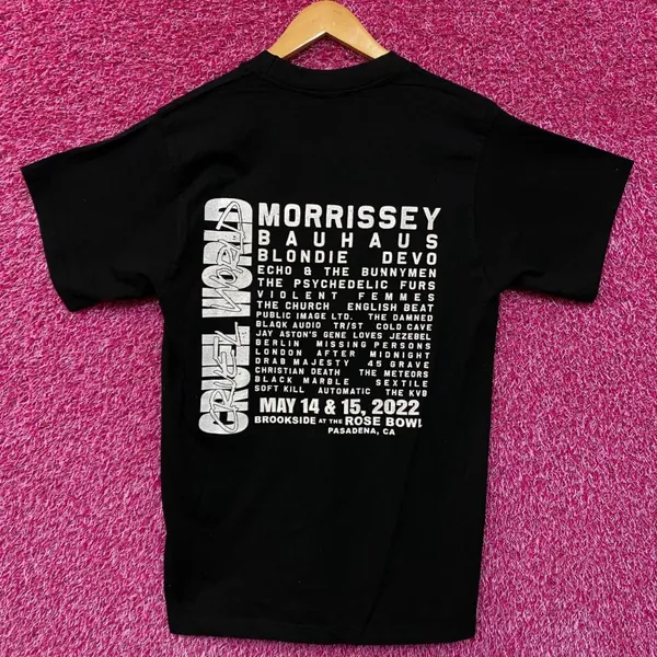 Morrissey Cruel World Festival Rock Tshirt size Medium - Image 3