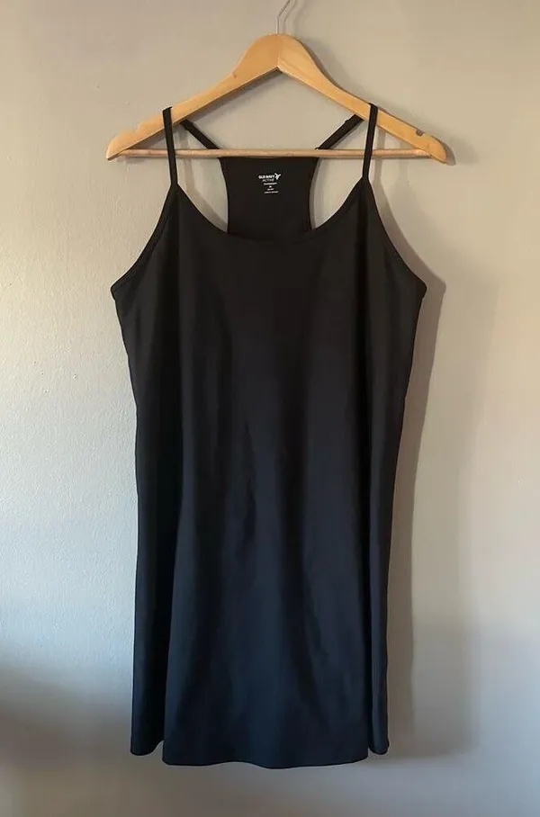 Old Navy Black PowerSoft GoDry Spaghetti Strap Racer-Back Mini Dress Size XL - Image 2