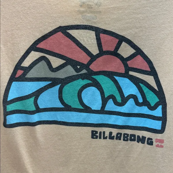 Billabong Adventure Division Organic Cotton Graphic Tee Pastel Orange Unisex XL - Image 11