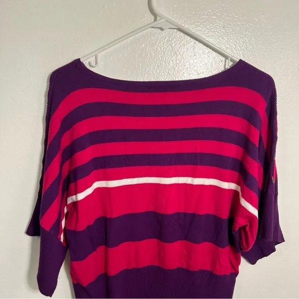 Cable & Gauge Womens Size Large Boatneck Dolman Sleeve Sweater Purple Pink Color - Image 7