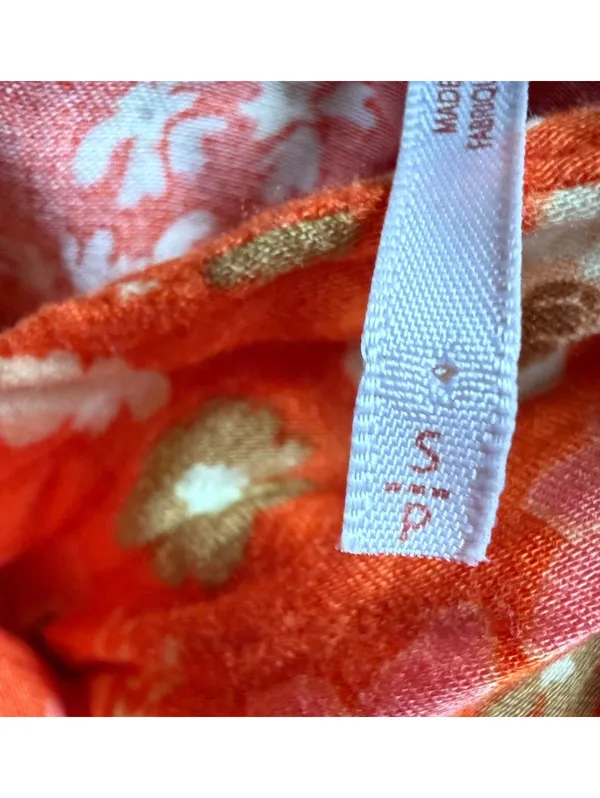 Free People Orange Floral Tie-Front Dress with Cutout Back - Image 9