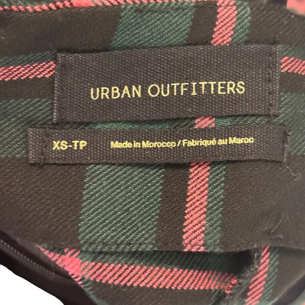 Urban Outfitters Green Pink Plaid Bodycon Mini Dress XS Spaghetti Strap 90s Y2K - Image 8