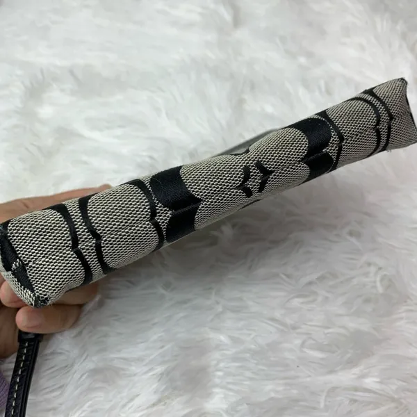 COACH Black Gray Signature Canvas Wristlet - Image 3