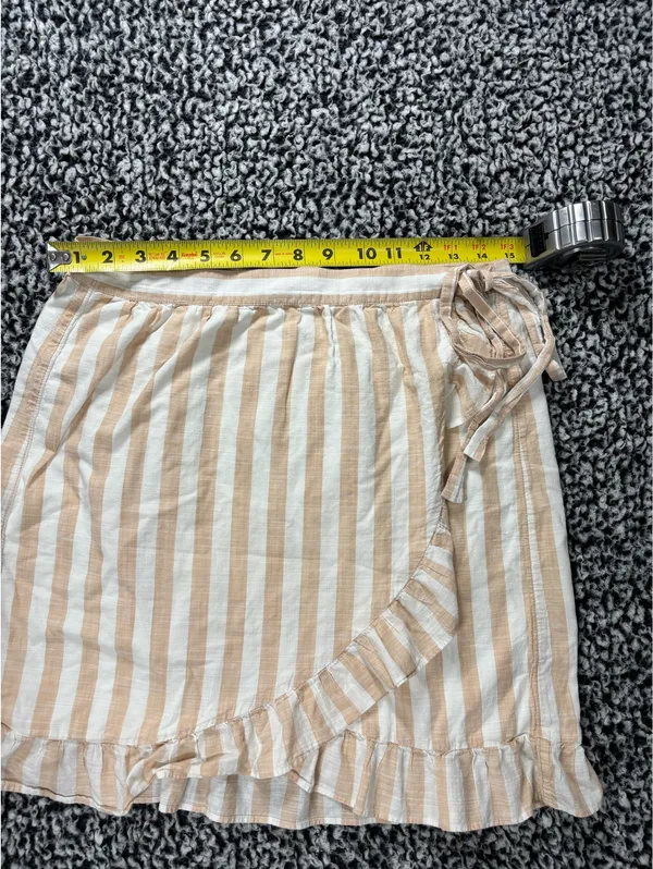 Striped Beige and White Wrap Skirt Women's Summer Skirt Nautical Coastalgrandma - Image 5