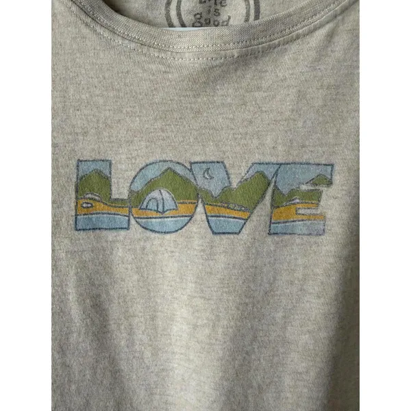 Life is Good Women's Love Graphic T-Shirt Beige Size S - Image 2